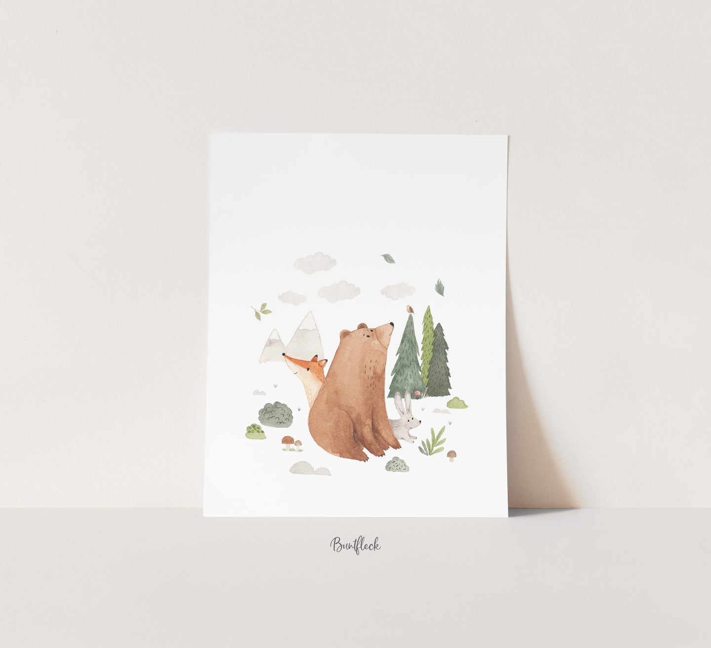 Kinderbild/Poster - Bär-Fuchs-Hase