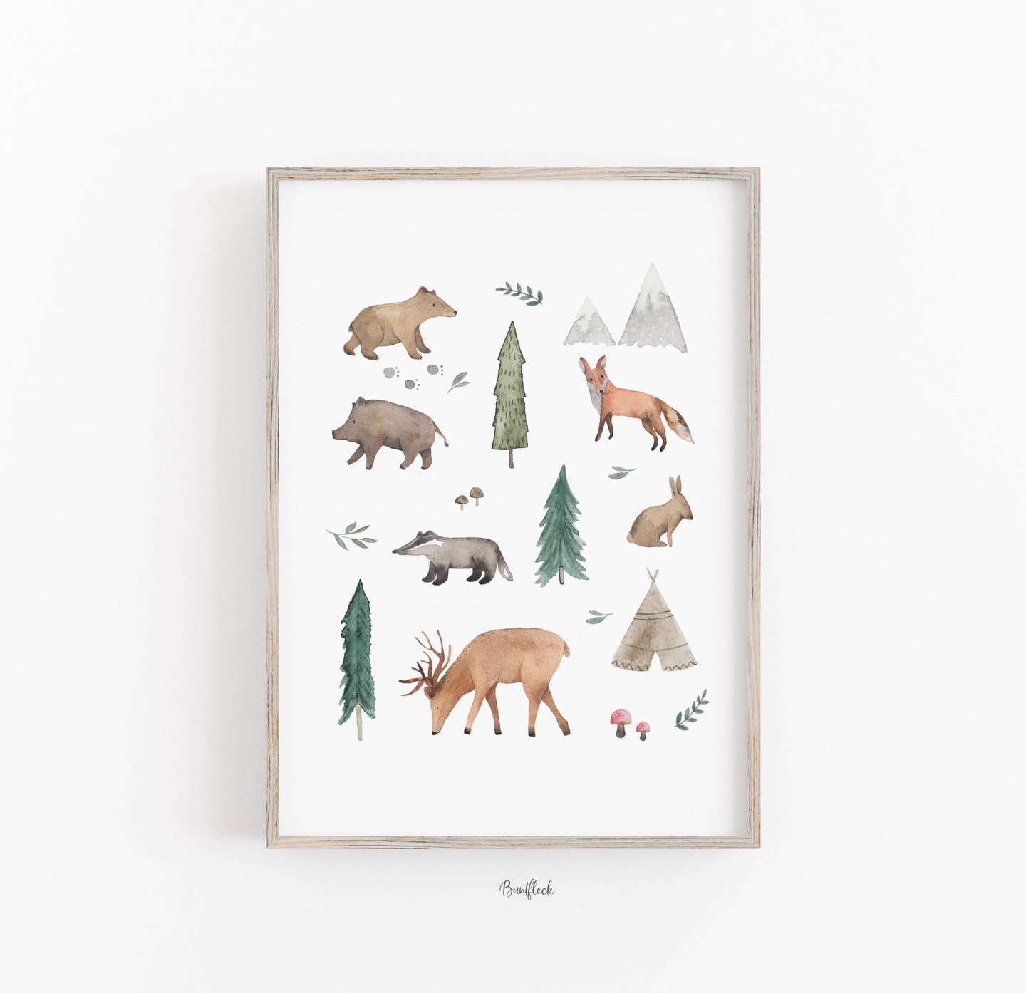 Kunstdruck / Poster - Tiere aus dem Wald