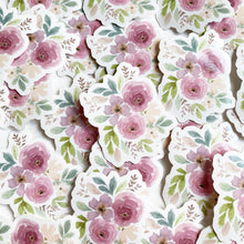 Laden Sie das Bild in den Galerie-Viewer, Aufkleber Vinyl mit weißem Rand - Blumen in Aquarell