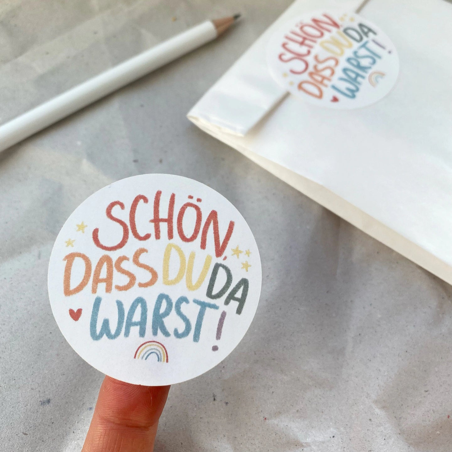 Aufkleber/Etiketten - Schön, dass du da warst! – Buntfleck