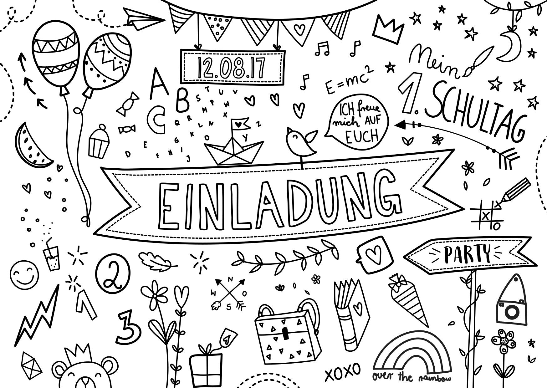 SCHULEINFÜHRUNG - 25 Stk. Einladungskarten