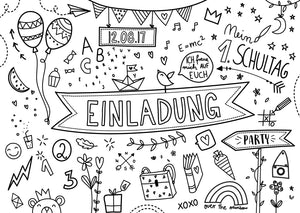 SCHULEINFÜHRUNG - 25 Stk. Einladungskarten