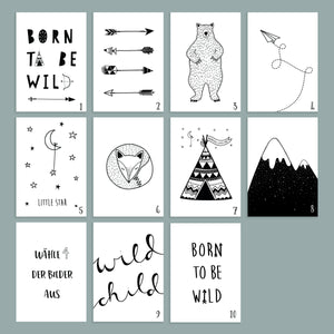 Kinderplakat/Poster 4er Set "Wildlife"