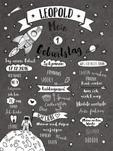 Laden Sie das Bild in den Galerie-Viewer, Baby Meilensteintafel &quot; Kleiner Astronaut&quot;
