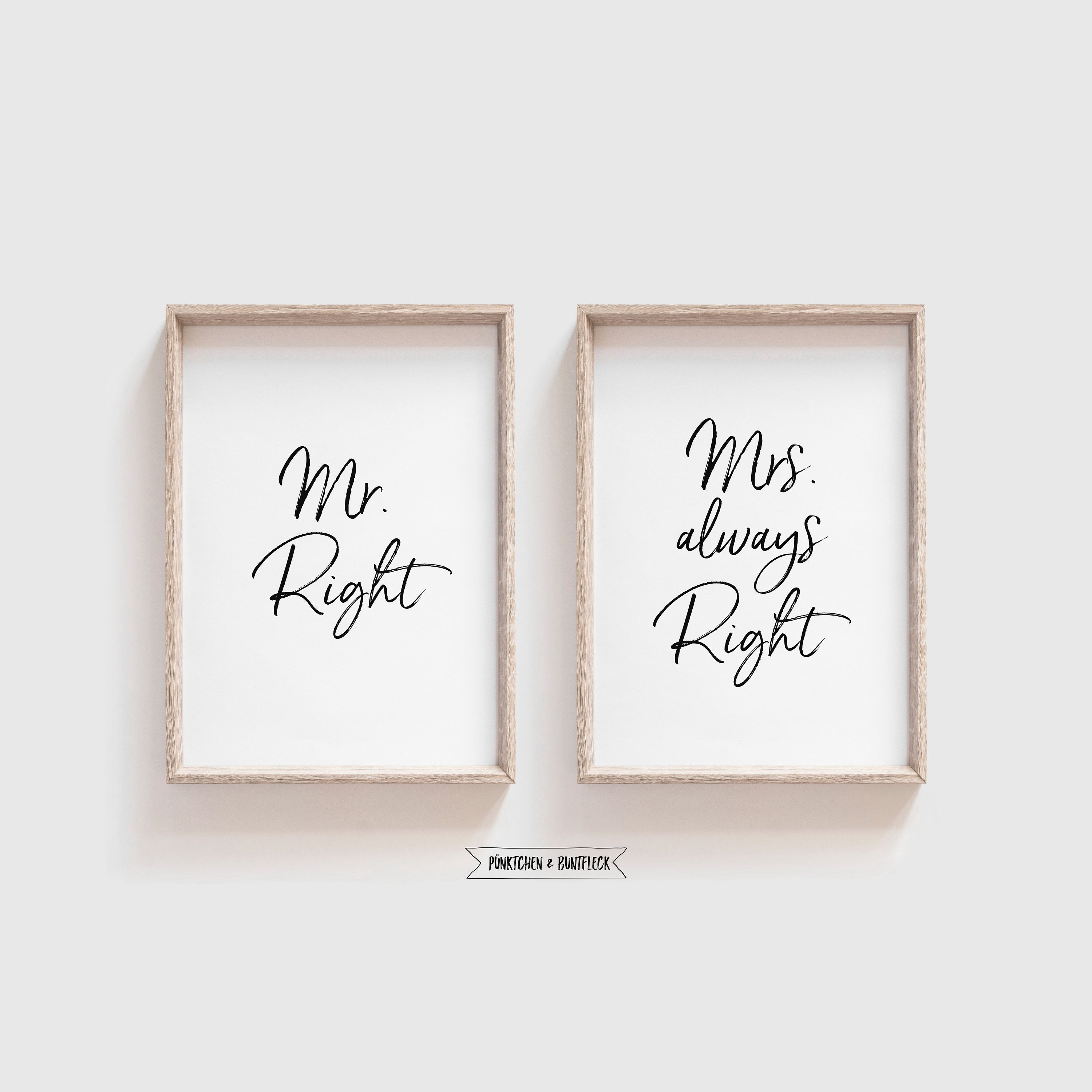 Kunstdruck/Poster 2er Set - Mr.&Mrs Right