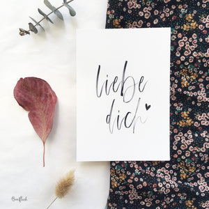 Karte/Postkarte - Liebe dich