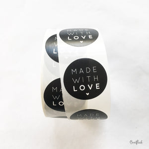 Aufkleber/Etiketten - made with love in schwarz