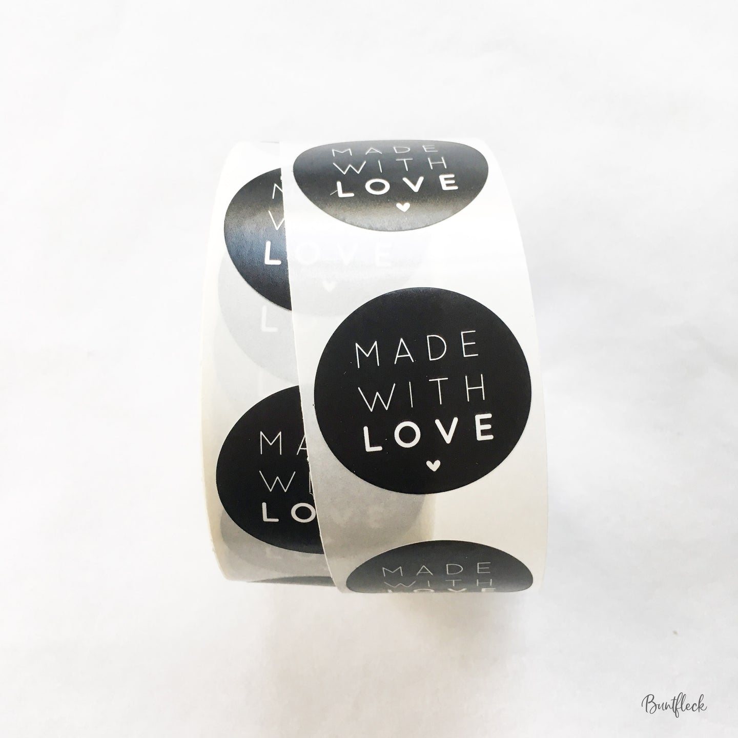 Aufkleber/Etiketten - made with love in schwarz