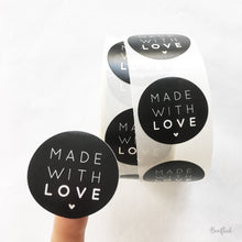 Laden Sie das Bild in den Galerie-Viewer, Aufkleber/Etiketten - made with love in schwarz